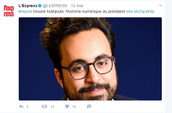 Twitter L'Express - Mounir Mahjoubi - cyber-blurring pour faire face aux cyberattaques