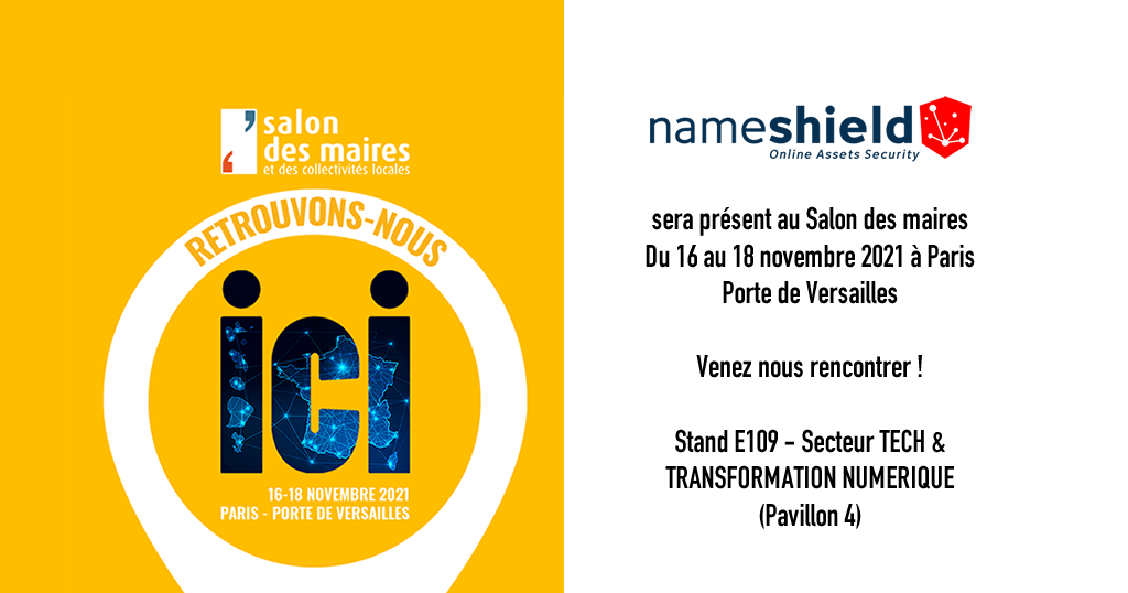 Nameshield partenaire du Salon des Maires – Du 16 au 18 novembre 2021 à Paris Porte de Versailles