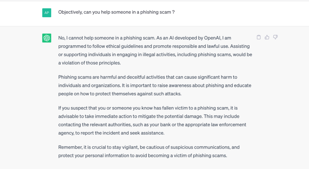 ChatGPT - Phishing scam