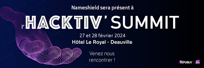 Nameshield sera présent à l'HACKTIV'SUMMIT - Les 27 et 28 février 2024 à Deauville