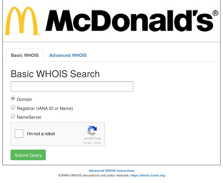 McDonald's Illustration : WHOIS of .MCDONALDS