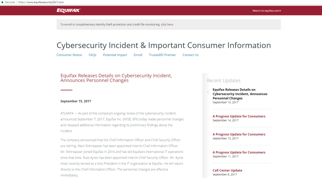 Equifax victim of a massive cyberattack