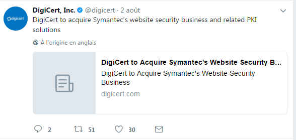 Digicert acquires Symantec’s certificates activity